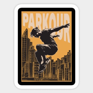 Parkour Freerunner Retro Themed Gift Sticker